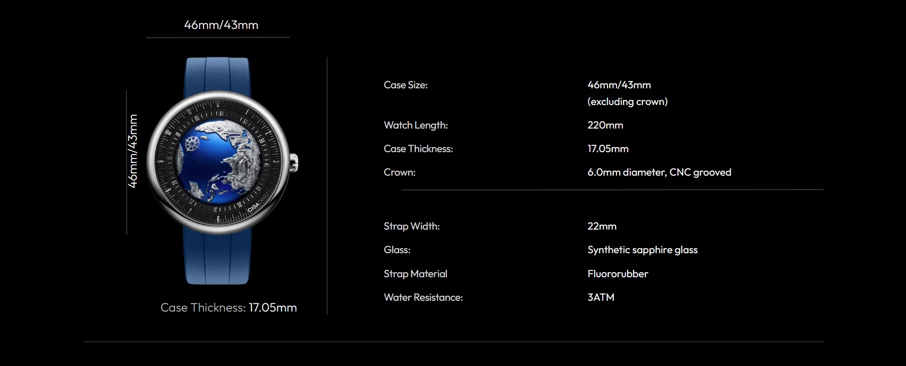  CIGA design MECHANICAL WATCH BLUE PLANET II